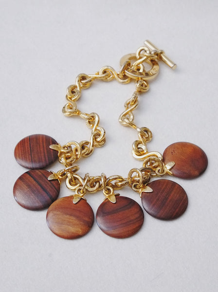 Celine 1990 Wood Chunky Necklace (vintage) | ON SLOWNESS