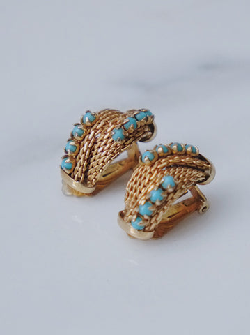 Vintage Chr Dior faux Turquoise earrings | on slowness