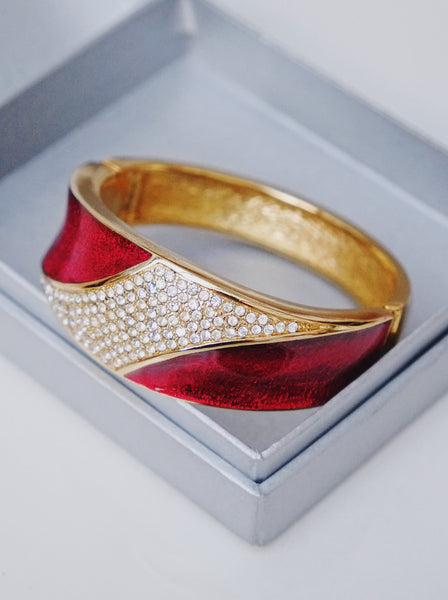 Chr Dior red enamel with crystals Bangle (vintage) | ON SLOWNESS