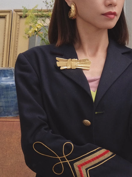 YSL Yves Saint Laurent half hoop golden earrings (Vintage) | on slowness