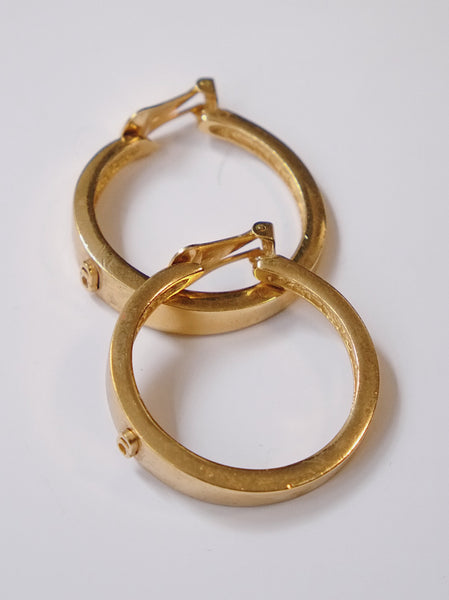 Christian Dior CD large hoops clip on earrings (vintage) | on slowness