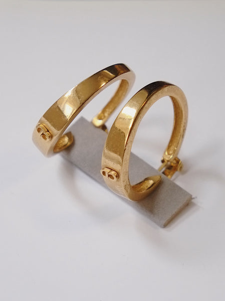 Christian Dior CD large hoops clip on earrings (vintage) | on slowness