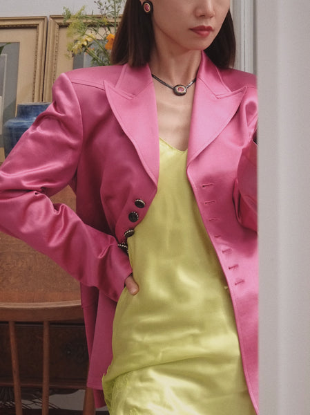 YSL Yves Saint Laurent crystals earrings + necklace set (Vintage) | on slowness