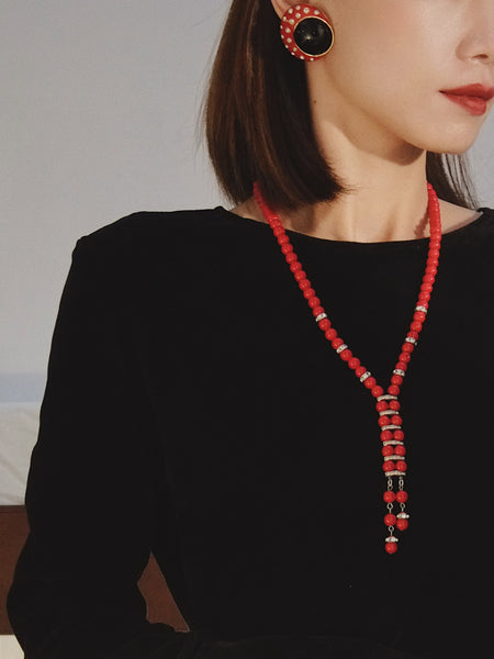 Vintage Nina Ricci couture ladybug enamel large clip on earrings | on slowness