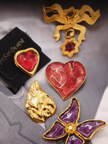 YSL Yves Saint Laurent heart brooch (Vintage) | on slowness