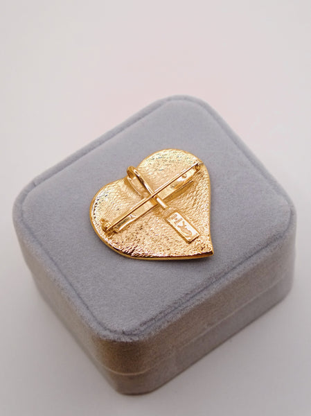 YSL Yves Saint Laurent heart brooch (Vintage) | on slowness