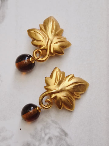 Kenzo leaves clip on earrings (vintage)