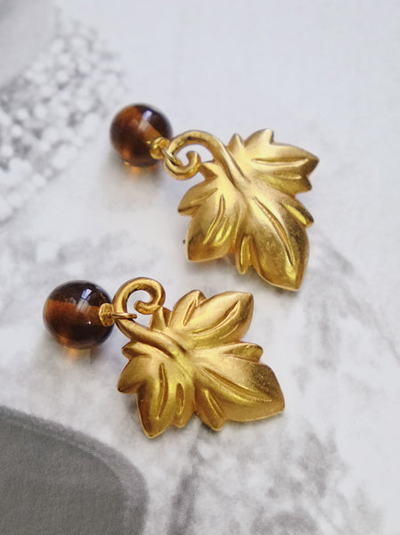 Kenzo leaves clip on earrings (vintage)