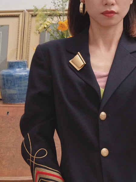 Escada golden plaque pendant/brooch (Vintage) | on slowness