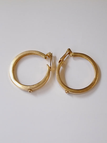 Christian Dior CD large hoops clip on earrings (vintage) | on slowness