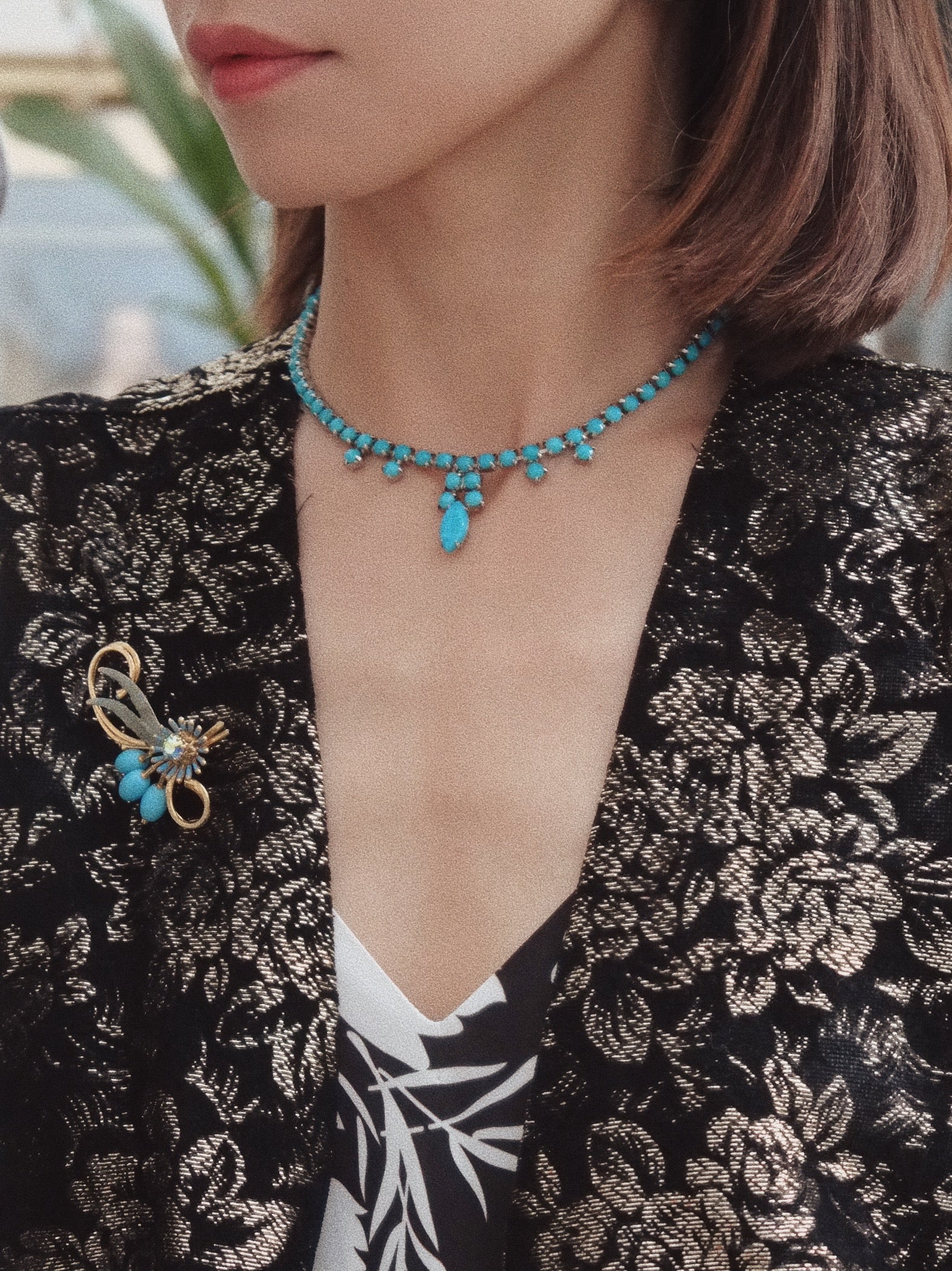 Turquoise paparazzi deals necklace