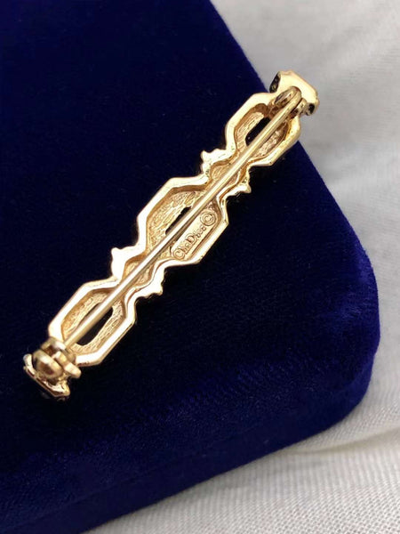 Christian Dior purple crystals bar brooch (Vintage) | on slowness