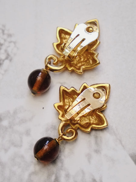 Kenzo leaves clip on earrings (vintage)