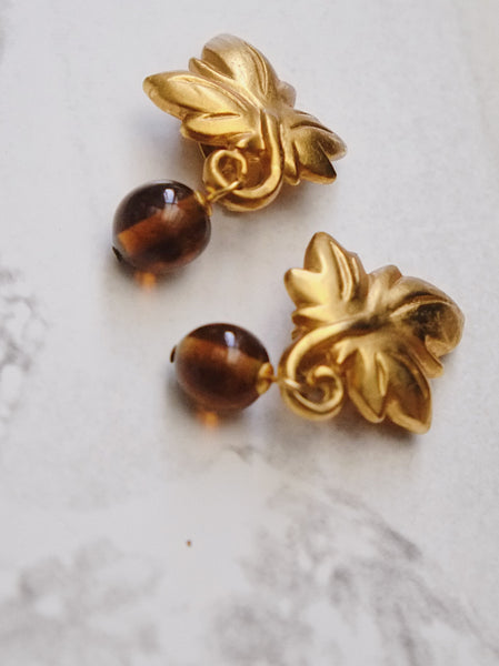 Kenzo leaves clip on earrings (vintage)