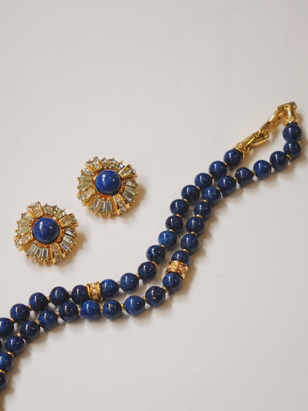 Nina Ricci lapis beads necklace (Vintage)