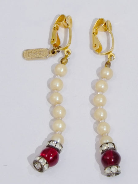 YSL Yves Saint Laurent faux pearls earrings (Vintage)