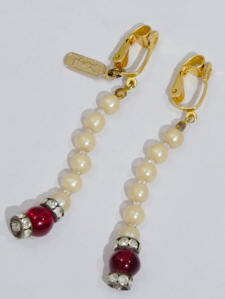 YSL Yves Saint Laurent faux pearls earrings (Vintage)