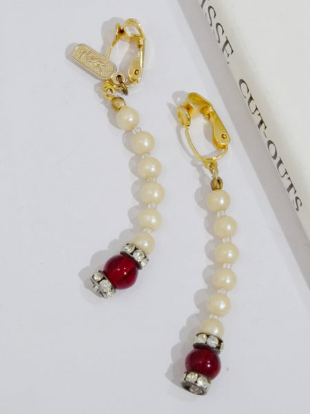 YSL Yves Saint Laurent faux pearls earrings (Vintage)
