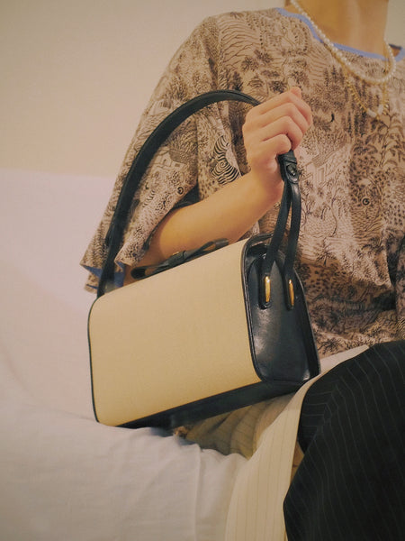 Bally raffia bow handbag (Vintage)