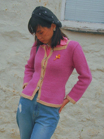 Pink wool cardigan (Vintage)
