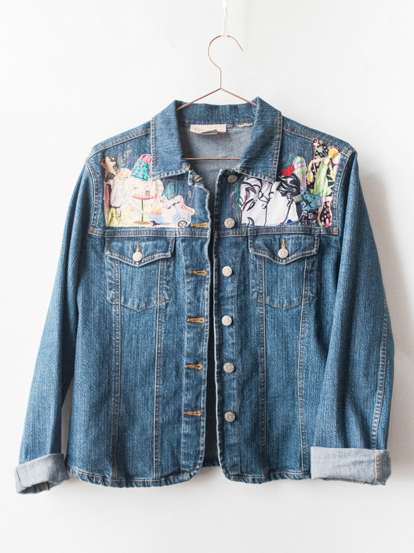 80s jean jacket with patches sale