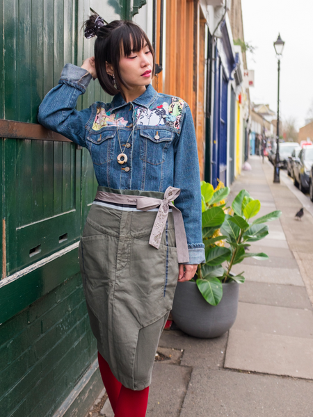 80s Patched Womens Denim Jacket