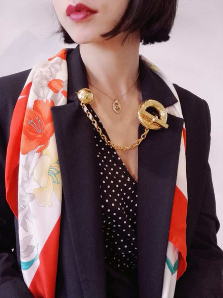 Celine Planisphere Globe Star Golden Brooch