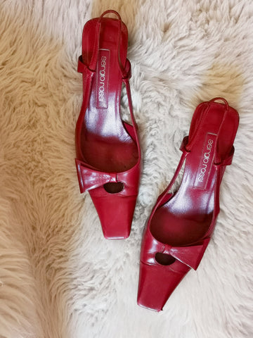 vintage Sergio Rossi red slingback pumps | ON SLOWNESS