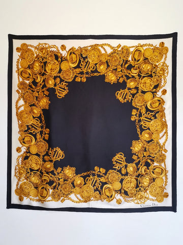 vintage Christian Dior golden silk scarf | on slowness