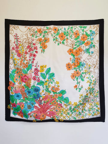 vintage Christian Dior floral silk scarf | on slowness