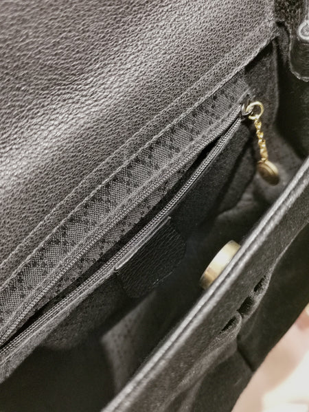 Reserved for India, Gucci bamboo handbag black suede (Vintage)