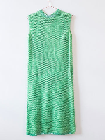 Jade green beads embellished dress vintage