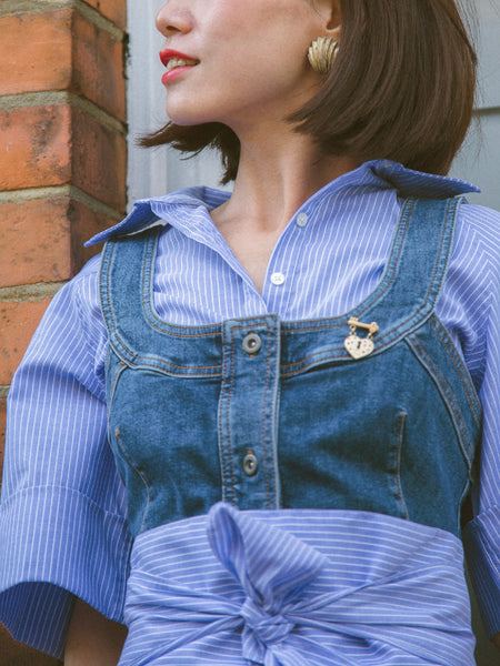 vintage CHANEL jewelry heart locker pin brooch | ON SLOWNESS