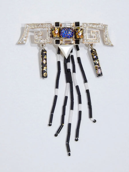 Christian Lacroix beads tassels brooch (Vintage)