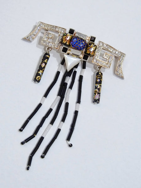 Christian Lacroix beads tassels brooch (Vintage)
