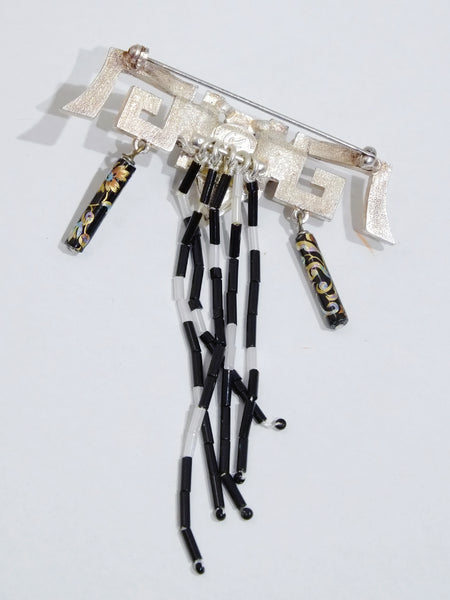 Christian Lacroix beads tassels brooch (Vintage)