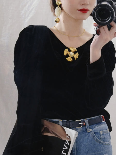 YSL Yves Saint Laurent Maltese cross brooch pendant (Vintage)