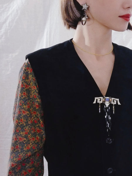 Christian Lacroix beads tassels brooch (Vintage)