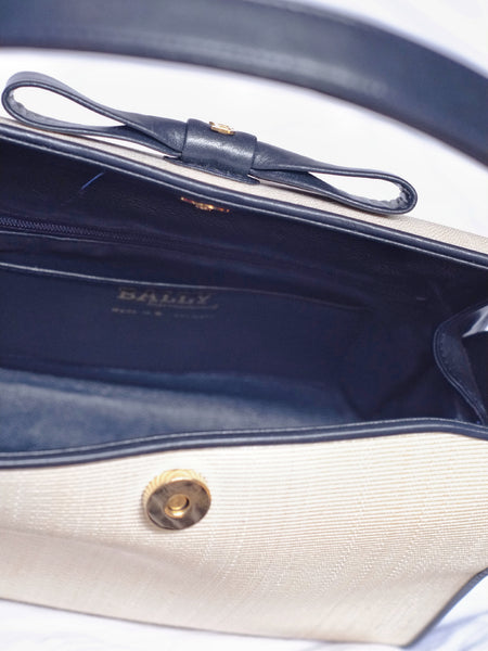 Bally raffia bow handbag (Vintage)
