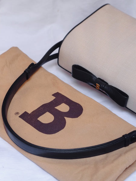 Bally raffia bow handbag (Vintage)