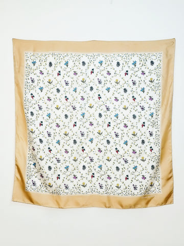 Balmain floral scene silk scarf (vintage)