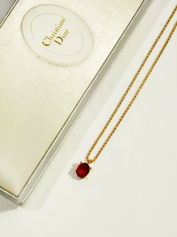 Christian Dior red stone necklace (Vintage)