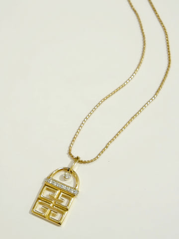 Givenchy logo rhinestones necklace (Vintage)