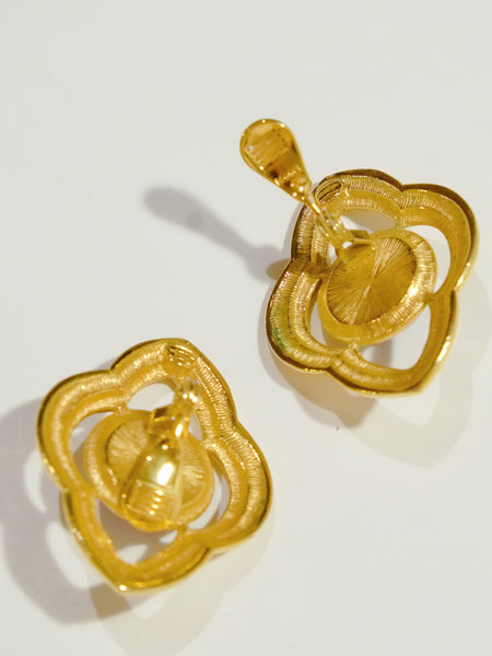 Monet blue faux stones clip on earrings (vintage)