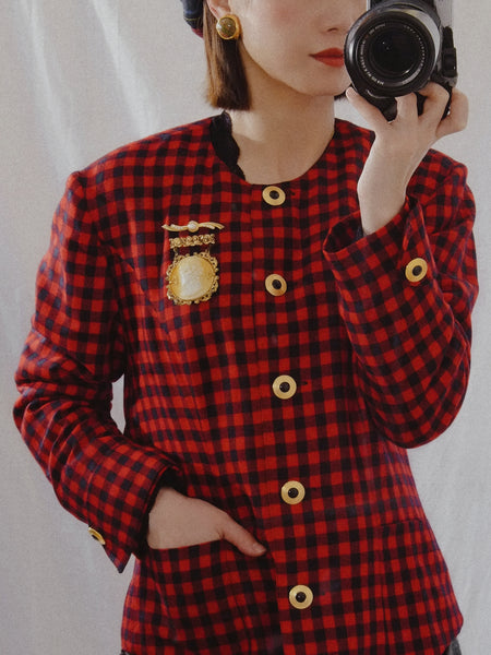 KJL Kenneth Jay Lane faux marble clip on earrings (vintage)