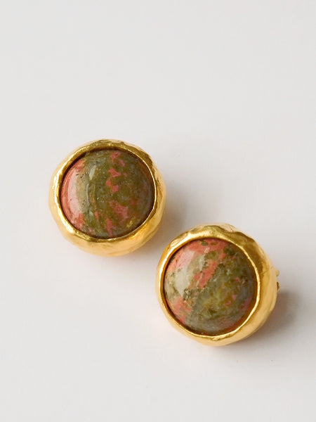 KJL Kenneth Jay Lane faux marble clip on earrings (vintage)