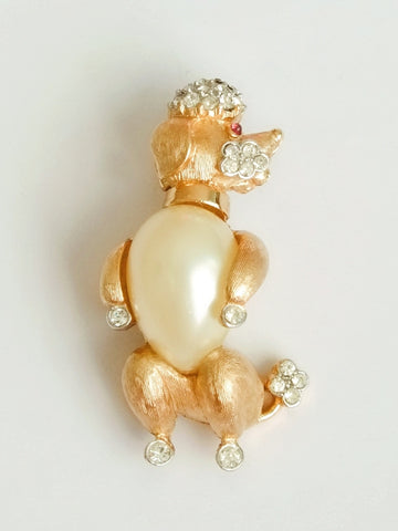 Crown Trifari jelly belly poodle brooch (vintage)