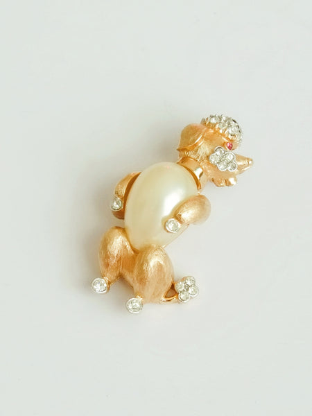 Crown Trifari jelly belly poodle brooch (vintage)