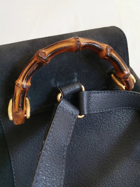 vintage Gucci backpack navy suede | ON SLOWNESS