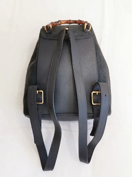 vintage Gucci backpack navy suede | ON SLOWNESS